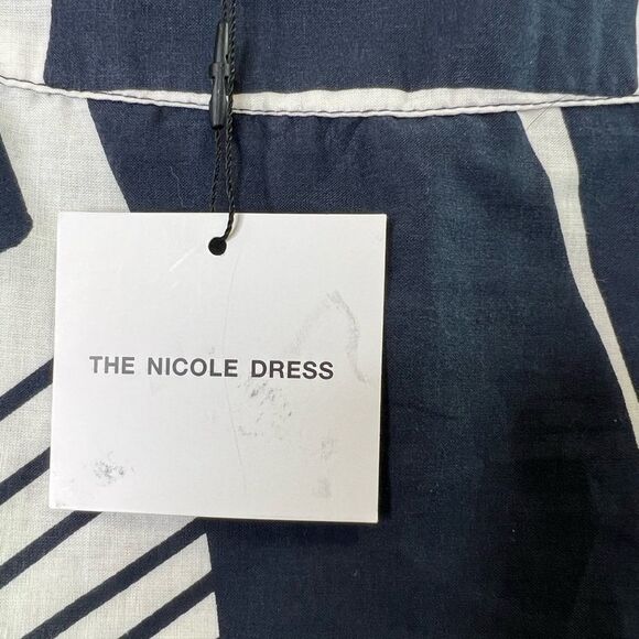 ZARA Nicole Halter Wrap Midi Dress Navy/White Print XS NEW - Picture 13 of 14